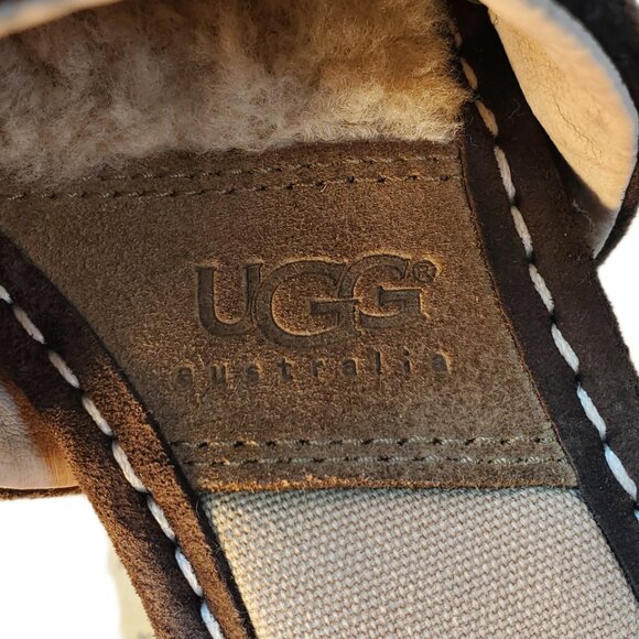 UGG Palma Espadrille 1655 Chestnut Suede Wedge Mule Clogs Women's Size US 8 - Picture 6 of 9